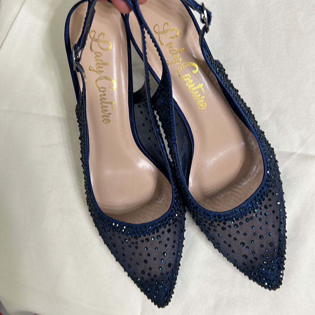 Dressy Navy Sling Backs Size 9